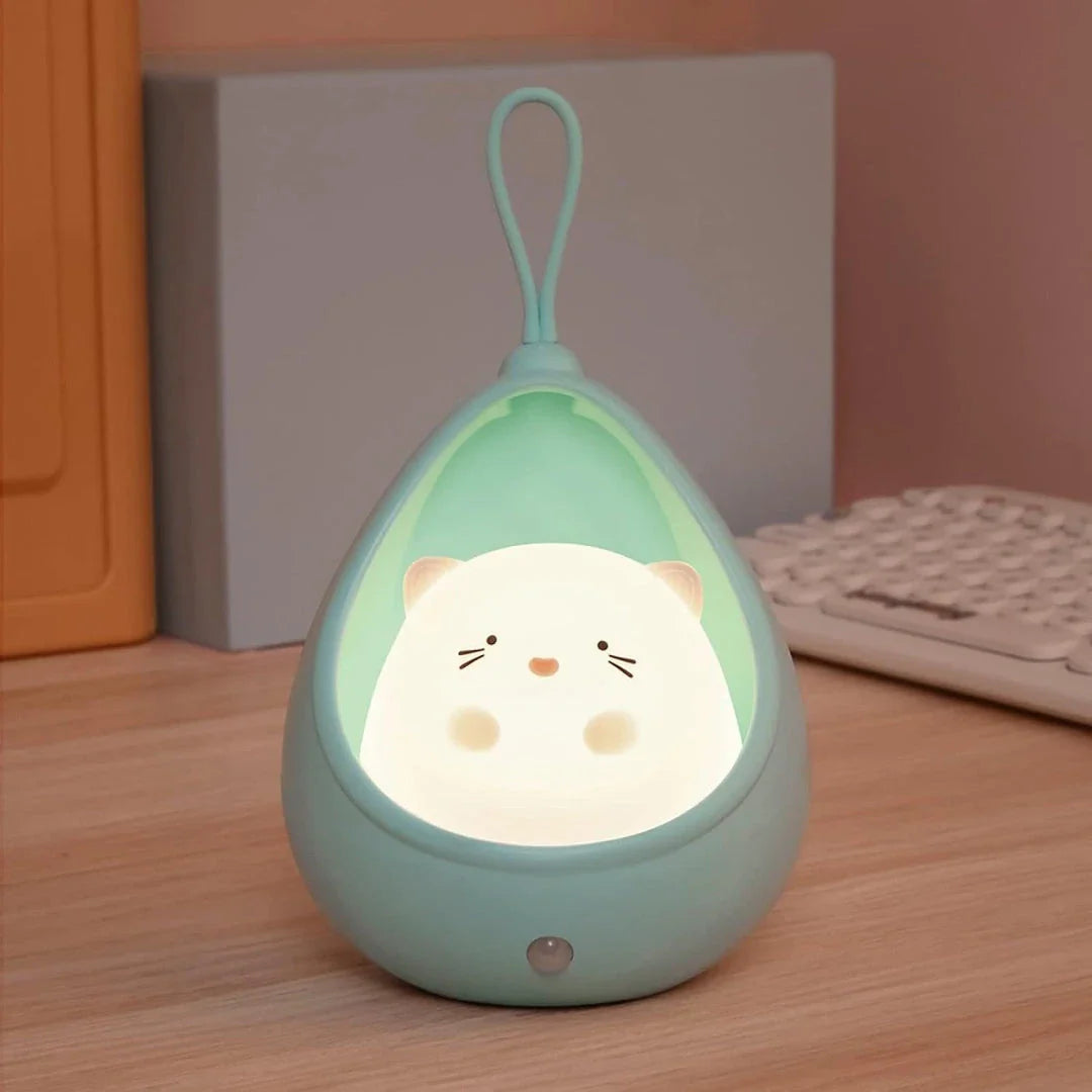 Cute animal-themed LED night light with motion sensor for Kiwi kids' bedrooms and nurseries