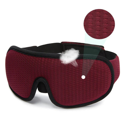 Comfort 3D Sleep Mask with 100% light blocking, pressure relief design, and adjustable fit for restful sleep