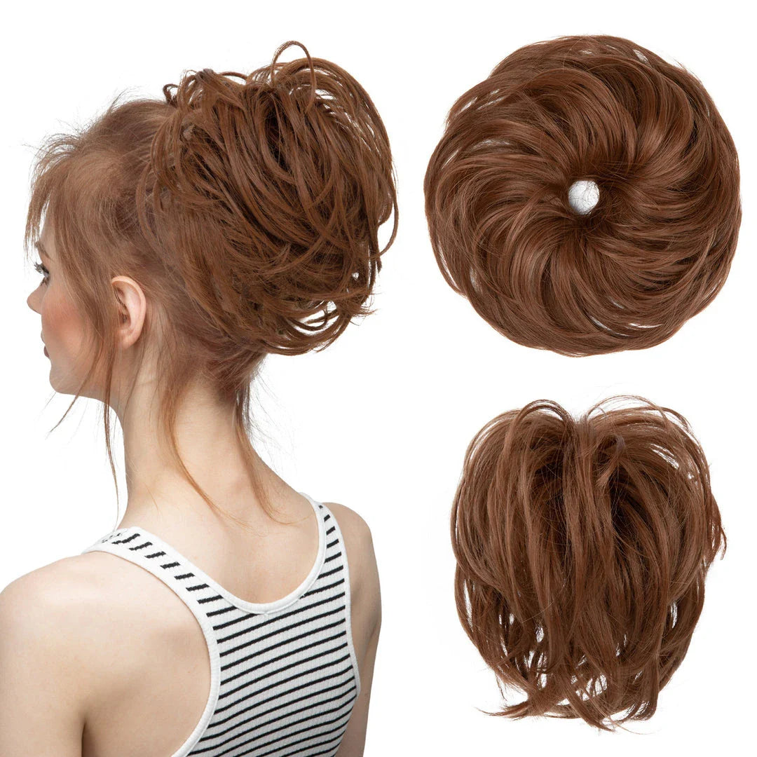 Fluffy and natural-looking hair bun made from premium domestic silk for easy, effortless updos