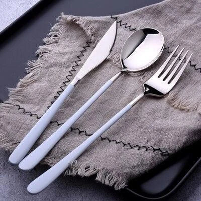 Premium Kiwi-designed portable cutlery set made of durable stainless steel in elegant gold, silver, pink, or white finishes