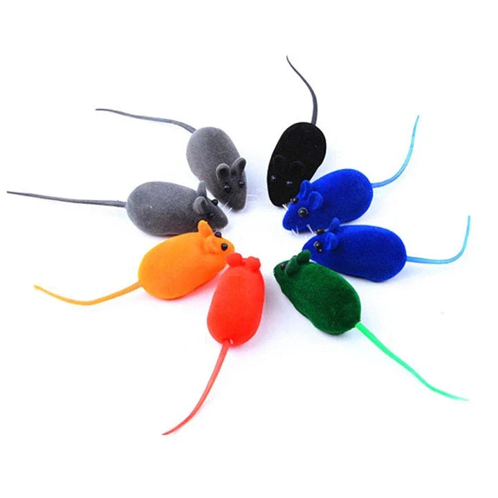 Vibrant, colourful silicone mouse-shaped cat toy with a playful design to engage and entertain feline friends