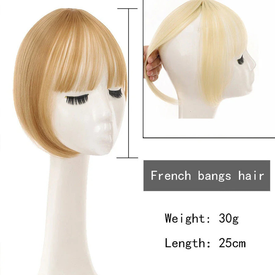 Premium 3D Bangs Wig Set in various shades for concealing uneven hairlines and adding volume to hairstyles