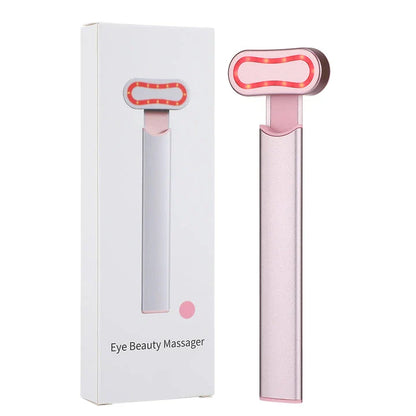 EMS Eye Beauty Massager with 360-degree rotating head, microcurrent technology, and warm compress therapy for reducing dark circles and wrinkles