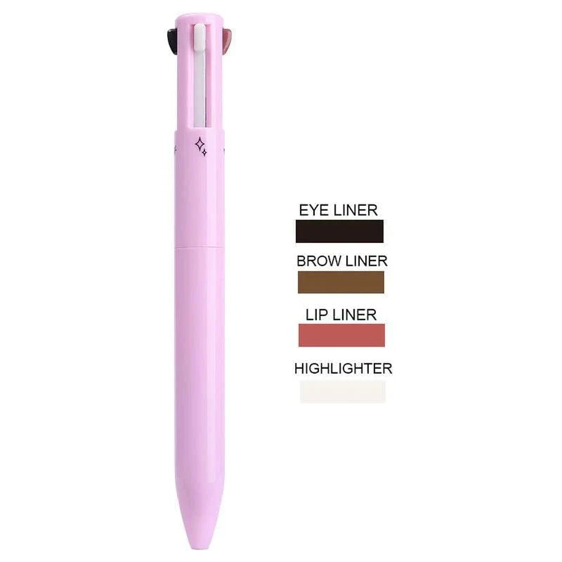 A multi-functional waterproof makeup pencil that can be used as an eyebrow pencil, eyeliner, lip liner, and highlighter.