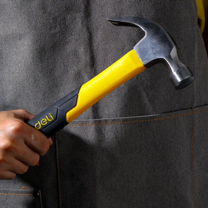 Deli Fibre Handle Claw Hammer - a premium-quality tool designed for Kiwi DIYers and tradies, featuring a durable steel construction, ergonomic dual-colour grip, and versatile claw design.