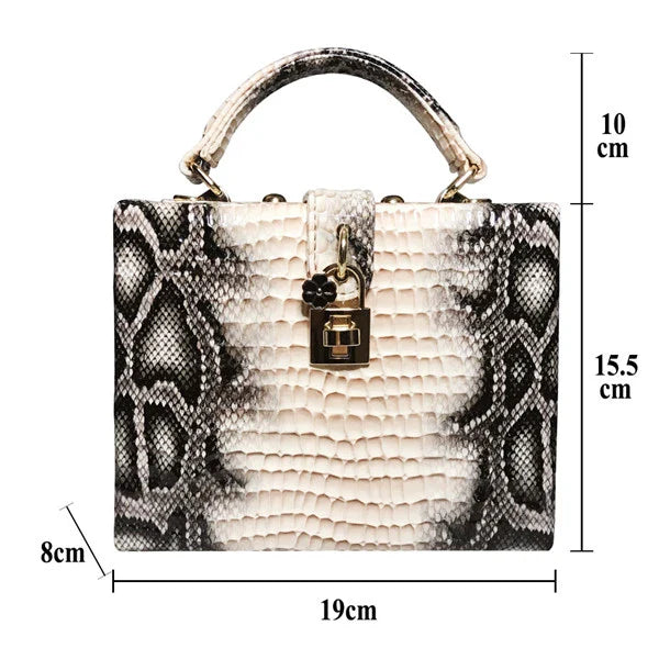 Eco-Friendly Python Print Handbag with Roomy Interior and Adjustable Shoulder Strap