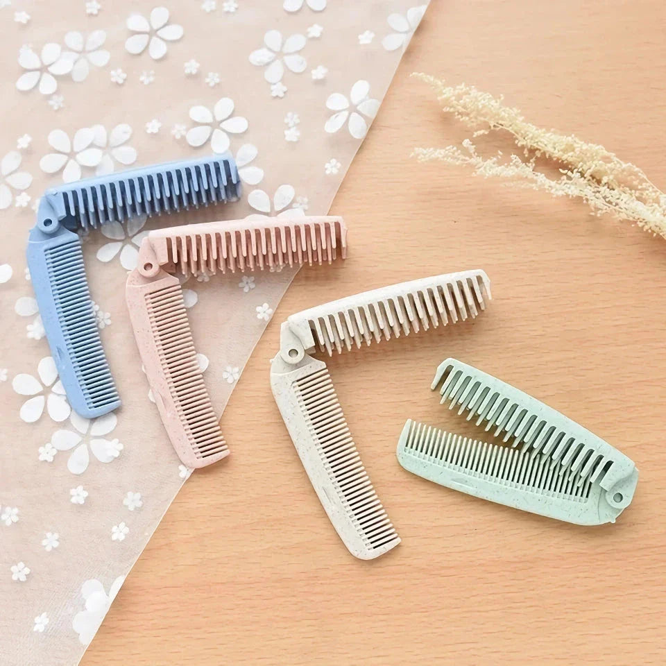 Foldable Anti-Static Hair Brush and Comb in multiple colours - a sustainable and portable hair styling tool