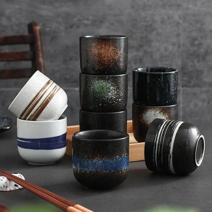 Eco-friendly and durable ceramic tea mug with minimalist design, featuring a 200ml capacity and comfortable grip