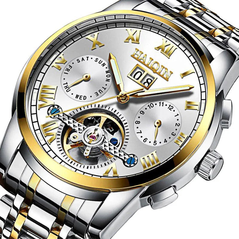 Trendha Luminous Automatic Watch with stainless-steel construction, luminous hollow tourbillon design, and 30-metre water resistance for Kiwi adventures