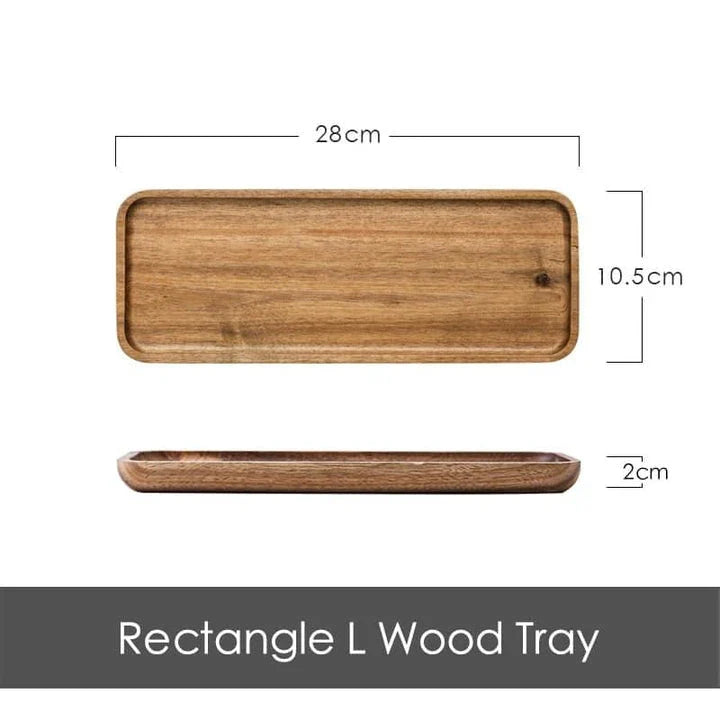 Acacia Wood Geometric Serving Tray with Sleek, Modern Design for Kiwi Kitchens