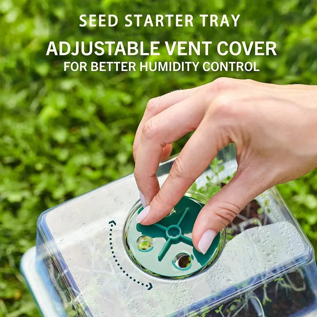 Complete LED Seed Starter Kit with full-spectrum lighting, smart control, and adjustable humidity dome for growing indoor seedlings