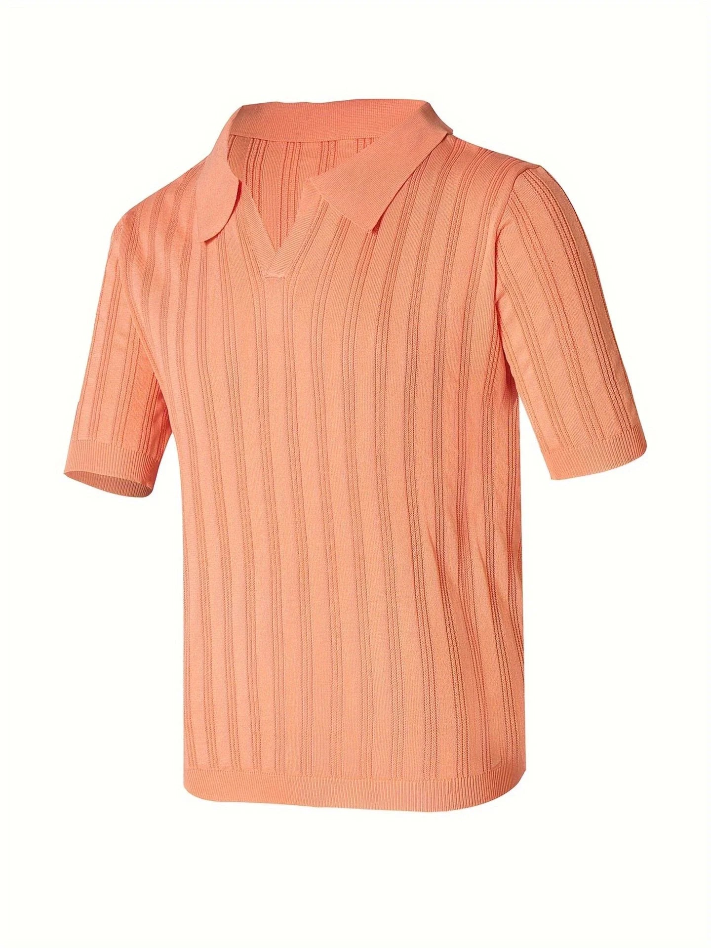 Premium Kiwi-made acrylic knitted tee in a vibrant orange-red hue, featuring a slim-fit design and classic short sleeves