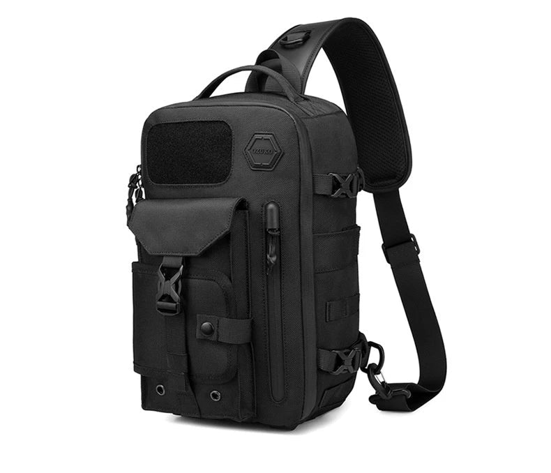 A rugged, waterproof crossbody bag with an adjustable, telescopic design for active Kiwi men