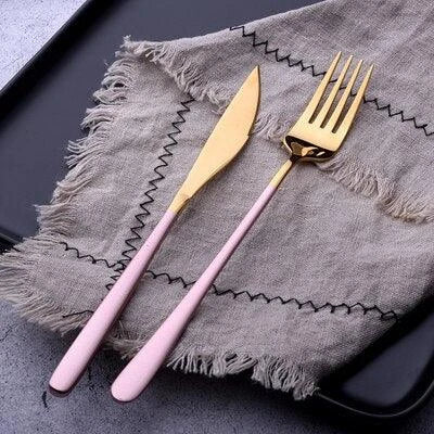 Premium Kiwi-designed portable cutlery set made of durable stainless steel in elegant gold, silver, pink, or white finishes