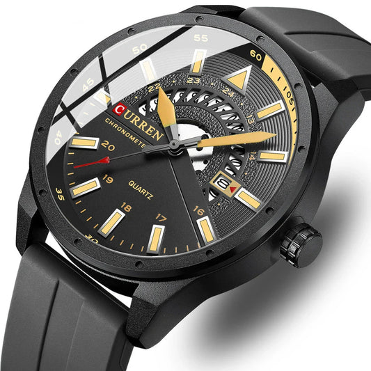 Stylish Kiwi Casual Watch with Silicone Strap, Scratch-Resistant Glass, and Quartz Movement