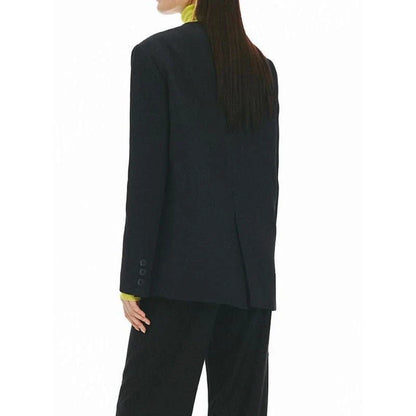 Chic Summer Women's Black Asymmetric Blazer with unique design and tailored fit