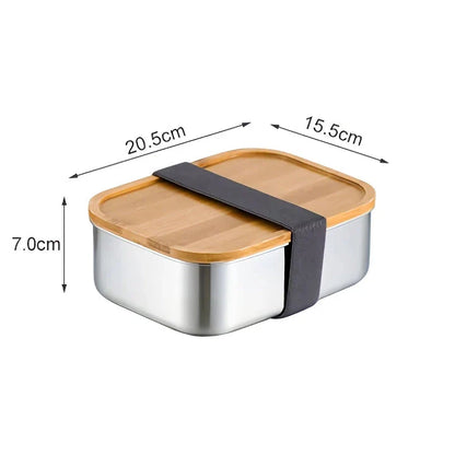 Eco-Friendly Stainless Steel Bento Lunchbox with Bamboo Lid - Reusable, Leakproof, and Sustainable Lunch Container