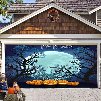 Halloween Hanging Cloth Garage Door Backdrop in abstract geometric pattern