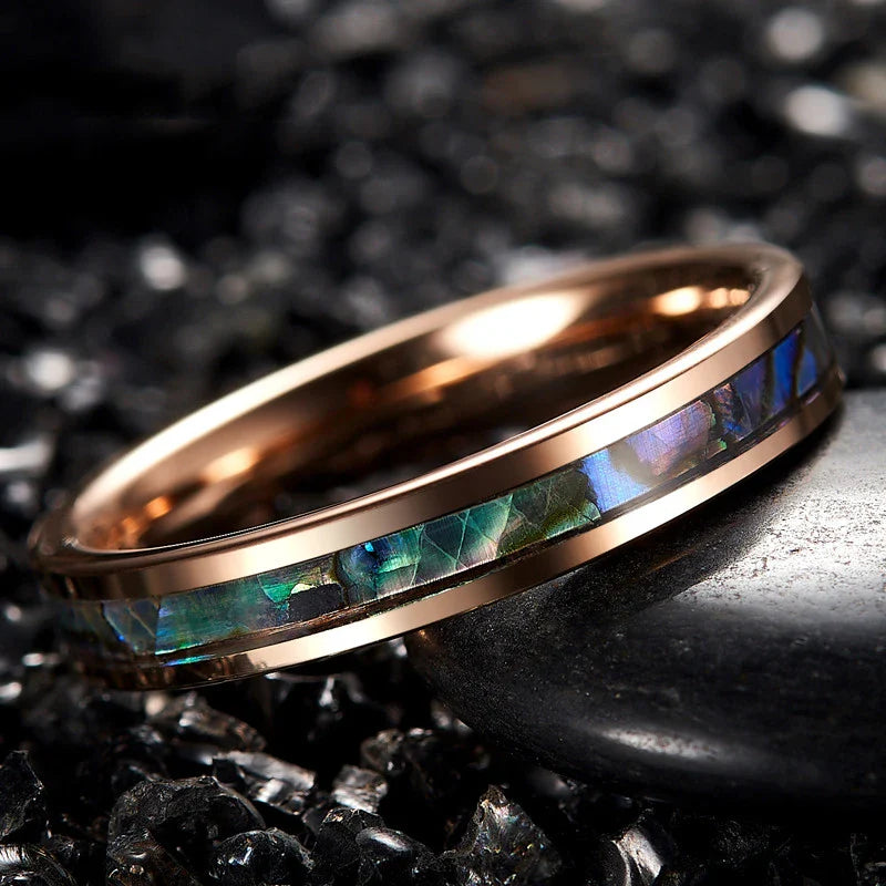 Rose Gold Plated Abalone Shell Ring - A Stylish Accessory for Kiwis