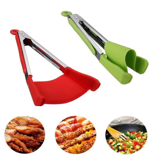 Versatile 2-in-1 Cooking Spatula with stainless steel core and silicone grip, perfect for Kiwi kitchens
