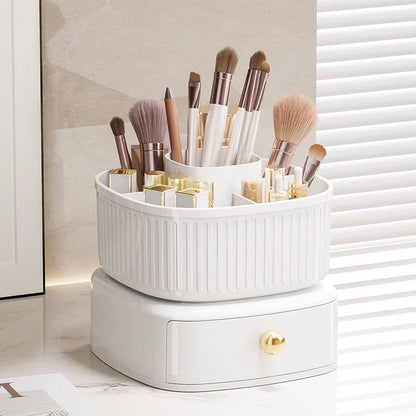 360 Degree Rotating Makeup Organiser with Drawers in Elegant Colours for Organised Vanity