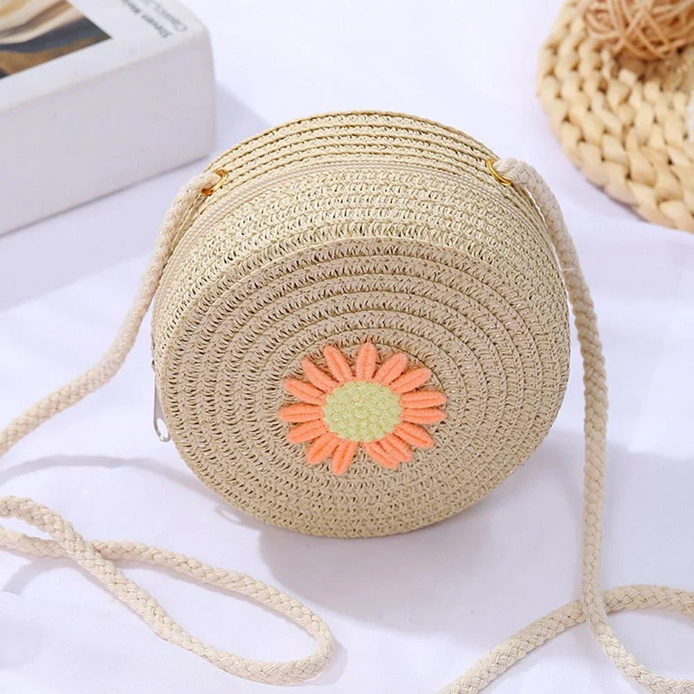 Rattan handmade crossbody bag in a vibrant, candy-coloured hue, perfect for summer adventures in New Zealand