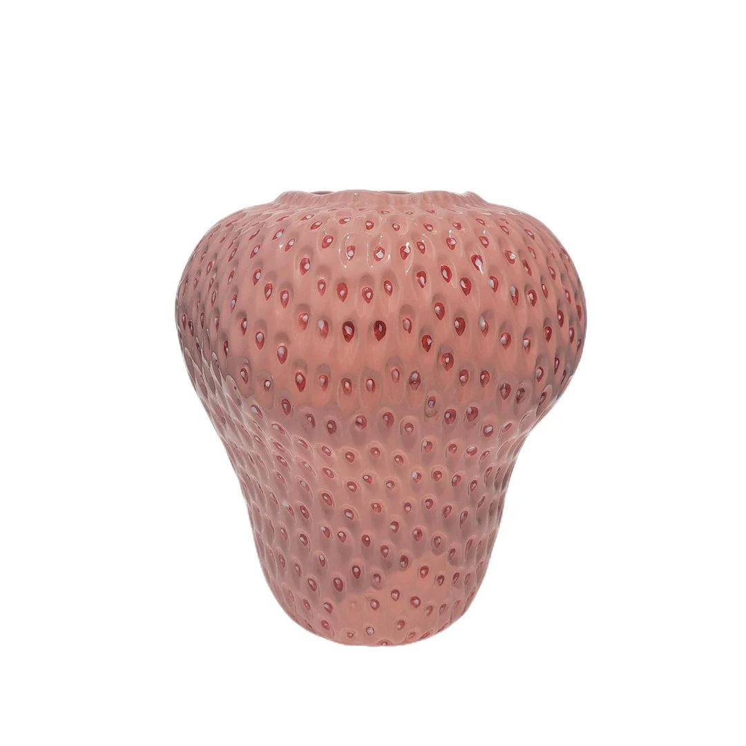 Stylish strawberry-shaped ceramic vase in various colors and sizes, perfect for adding Kiwi charm to your home decor
