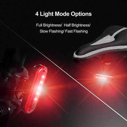 USB Rechargeable LED Bike Tail Light with Bright Red Glow for Cycling Safety in New Zealand