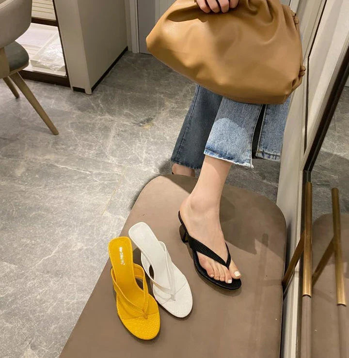 Flip-Toe Stone Sandals and Slippers in White, Yellow, and Black - Premium Kiwi Summer Footwear