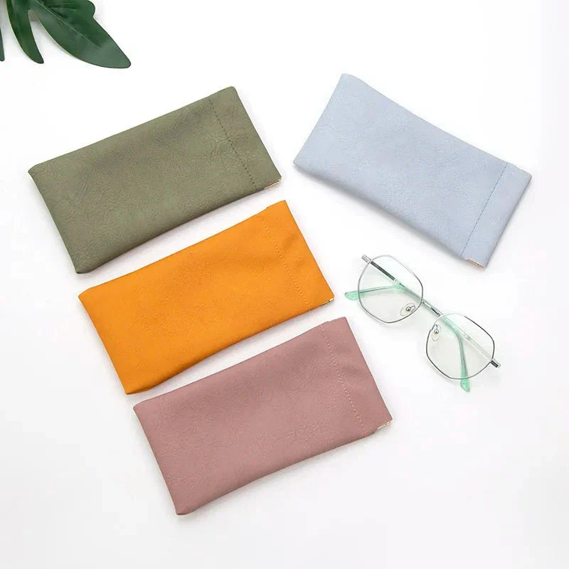 Soft PU Leather Glasses Pouch in Assorted Kiwi-Inspired Colours for Protecting Eyewear