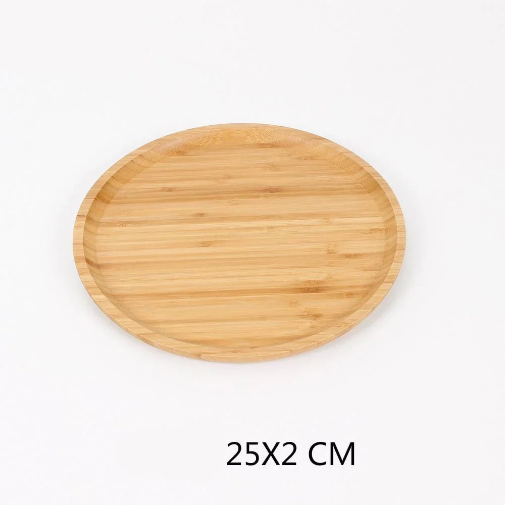 Bamboo serving tray with a sleek, minimalist design for serving food, drinks, or as a decorative piece in a modern kitchen