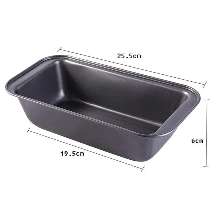 Trendha Rectangular Loaf Pan in black color, featuring a non-stick surface and durable tinplate construction for reliable baking in Kiwi kitchens.