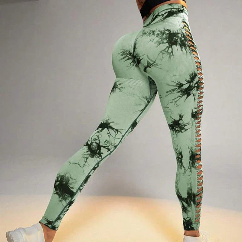 Tie-Dye Yoga Pants with Butt Lift and High Waist for Kiwi Ladies