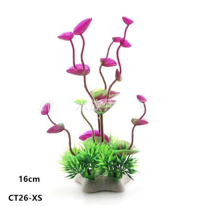 Artificial underwater grass decoration for aquariums, made of durable PVC with realistic-looking green fronds.