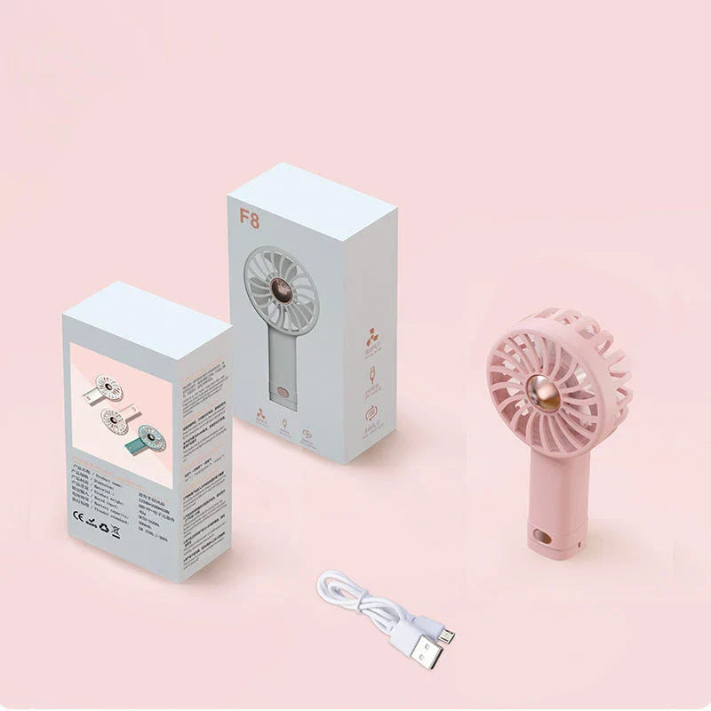 Compact USB-Powered Portable Mini Fan with powerful airflow, silent operation, and built-in aromatherapy