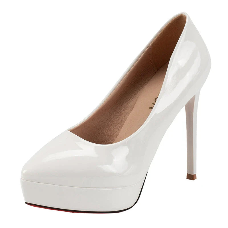 Elegant patent leather high heels with pointed toe and stiletto heel, perfect for stylish Kiwi women