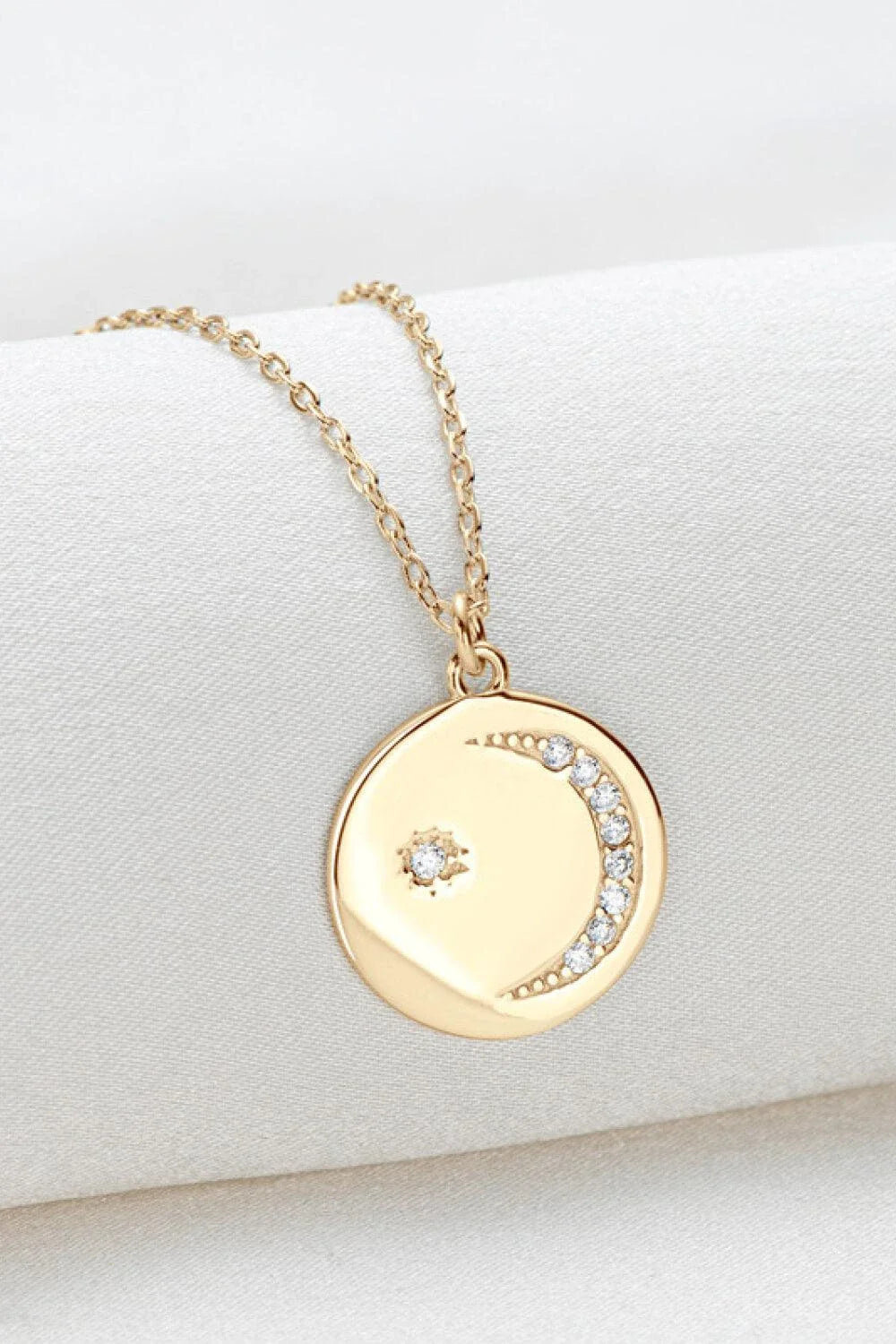 Moissanite Pendant Necklace with round center stone, 925 sterling silver, and 18k gold or platinum plating