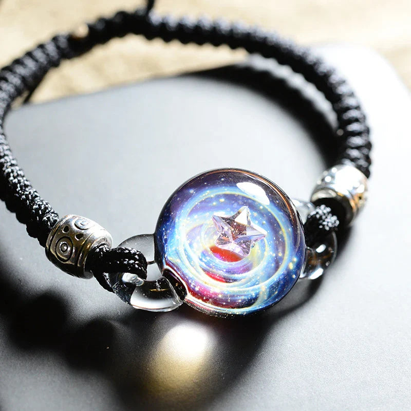 Stellar Constellation Glass Bracelet with unique constellation patterns and vibrant colors