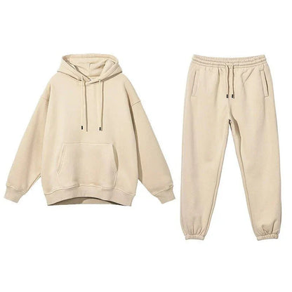 Cozy Kiwi Fleece Hoodie and Track Pants Set in Light Pink, made with soft cotton-polyester blend fabric for warmth and comfort