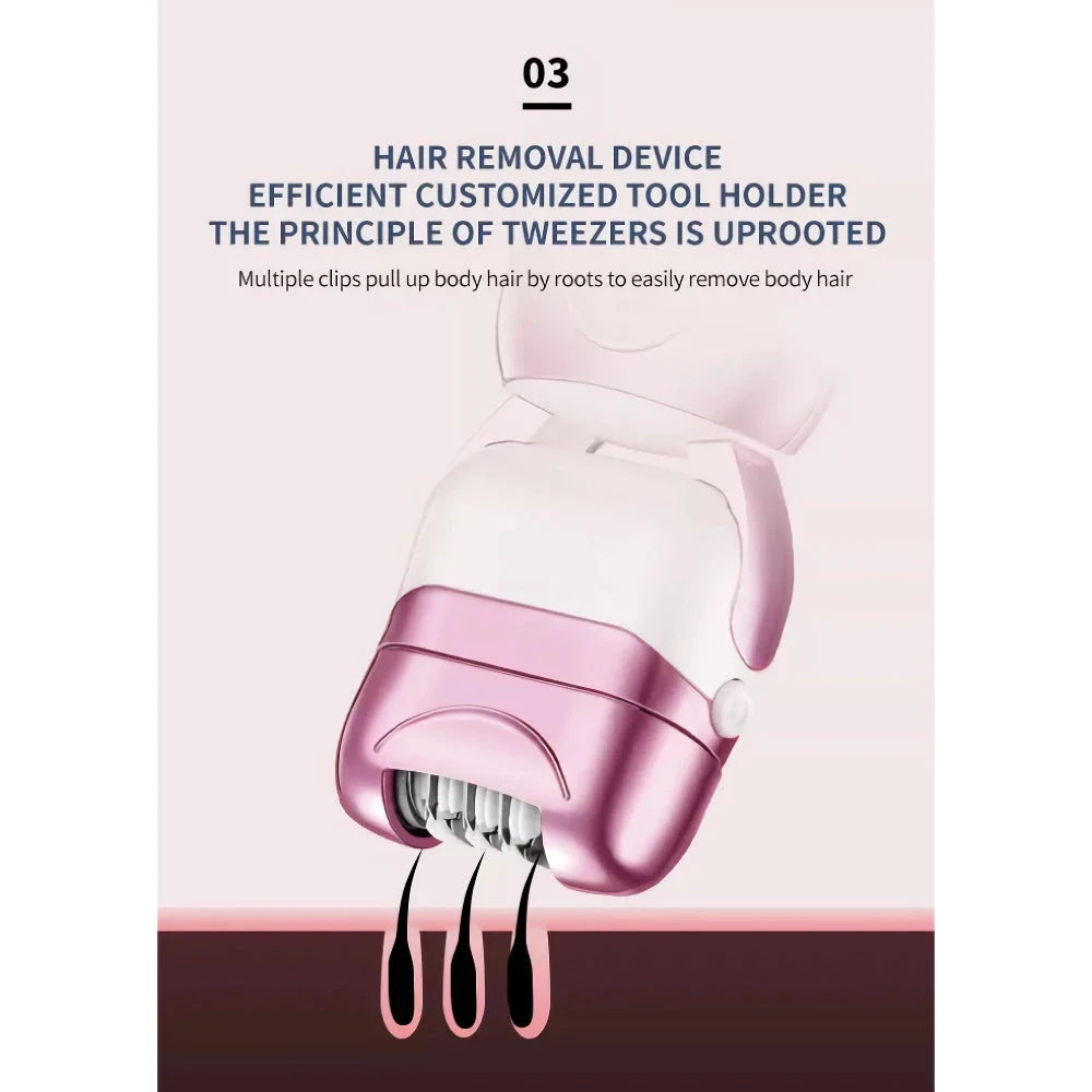 Versatile 3-in-1 hair removal and foot care device with epilator, shaver, and pedicure attachments