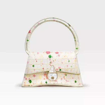 Genuine Leather Half Moon Handbag in Medium and Large Sizes, Featuring Secure Hasp Closure and Stylish Flap Pocket