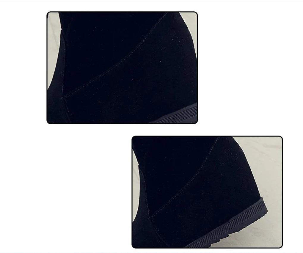 Pair of women's winter boots with rhinestone embellishments in a variety of black colour options