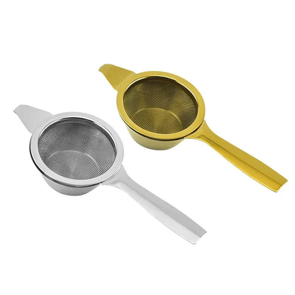 Sophisticated stainless steel tea strainers in a 2-piece set, designed for brewing perfect cups of tea