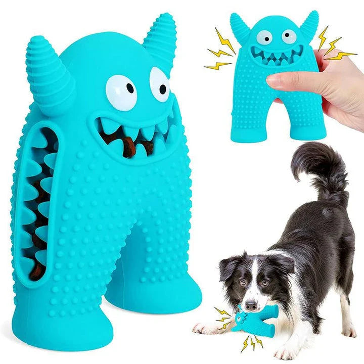 Robust squeaky dog toy made from natural rubber, designed for aggressive chewers in New Zealand