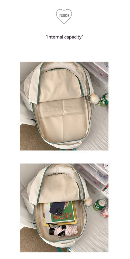 A stylish Japanese-inspired cat backpack with a large capacity, breathable nylon construction, and dedicated storage compartments for student essentials.