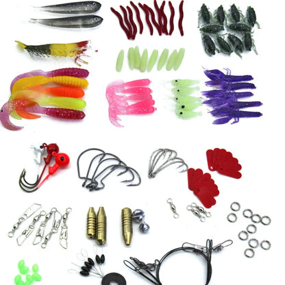 Versatile 132-Piece Fishing Gear Set with Soft Baits, Fishhooks, and Other Essential Fishing Accessories