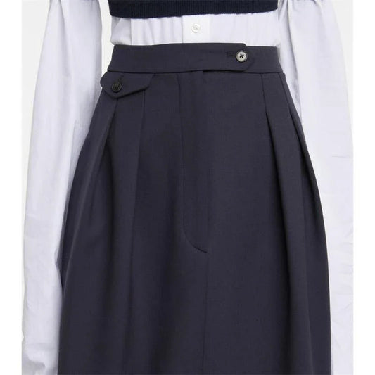 A stylish high-waisted pleated midi skirt in a vintage-inspired design, perfect for Kiwi women's fashion