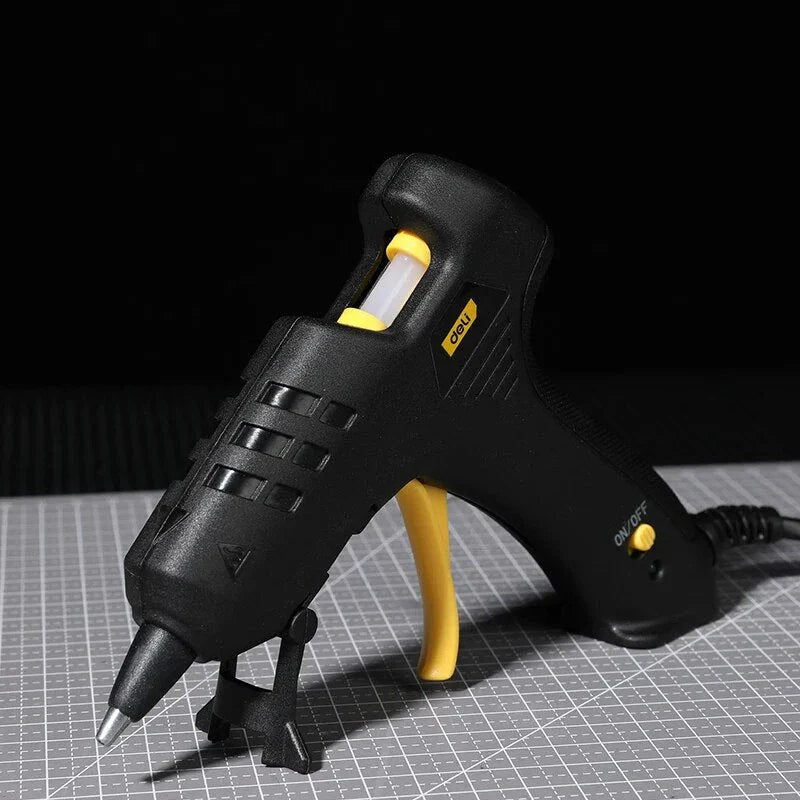 Compact and Powerful Glue Gun for DIY and Industrial Use with Aluminium Nozzle and Anti-Tipping Bracket