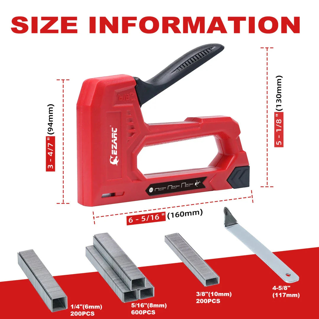 Versatile DIY Hand Staple Gun Kit with Ergonomic Design, Powerful Metal Structure, and Quick Staple Reloading