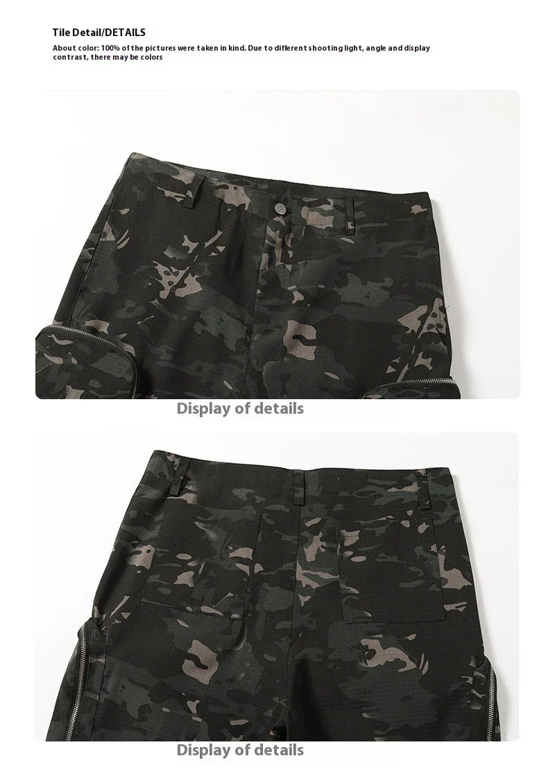 Amekaji-style workwear trousers in camouflage print with multi-pocket design, suitable for a variety of activities in the New Zealand lifestyle